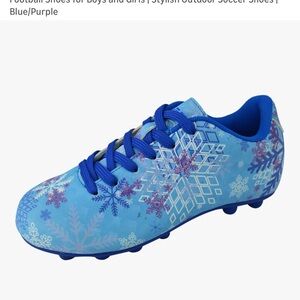 Kids Snowflake Soccer Cleats - Blue and Purple